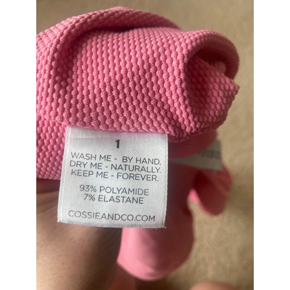 Cossie + Co UPF50 Poppy Waffle Honeycomb Scoop Blush Pink Flamingo Swimsuit 4 - Picture 8 of 8